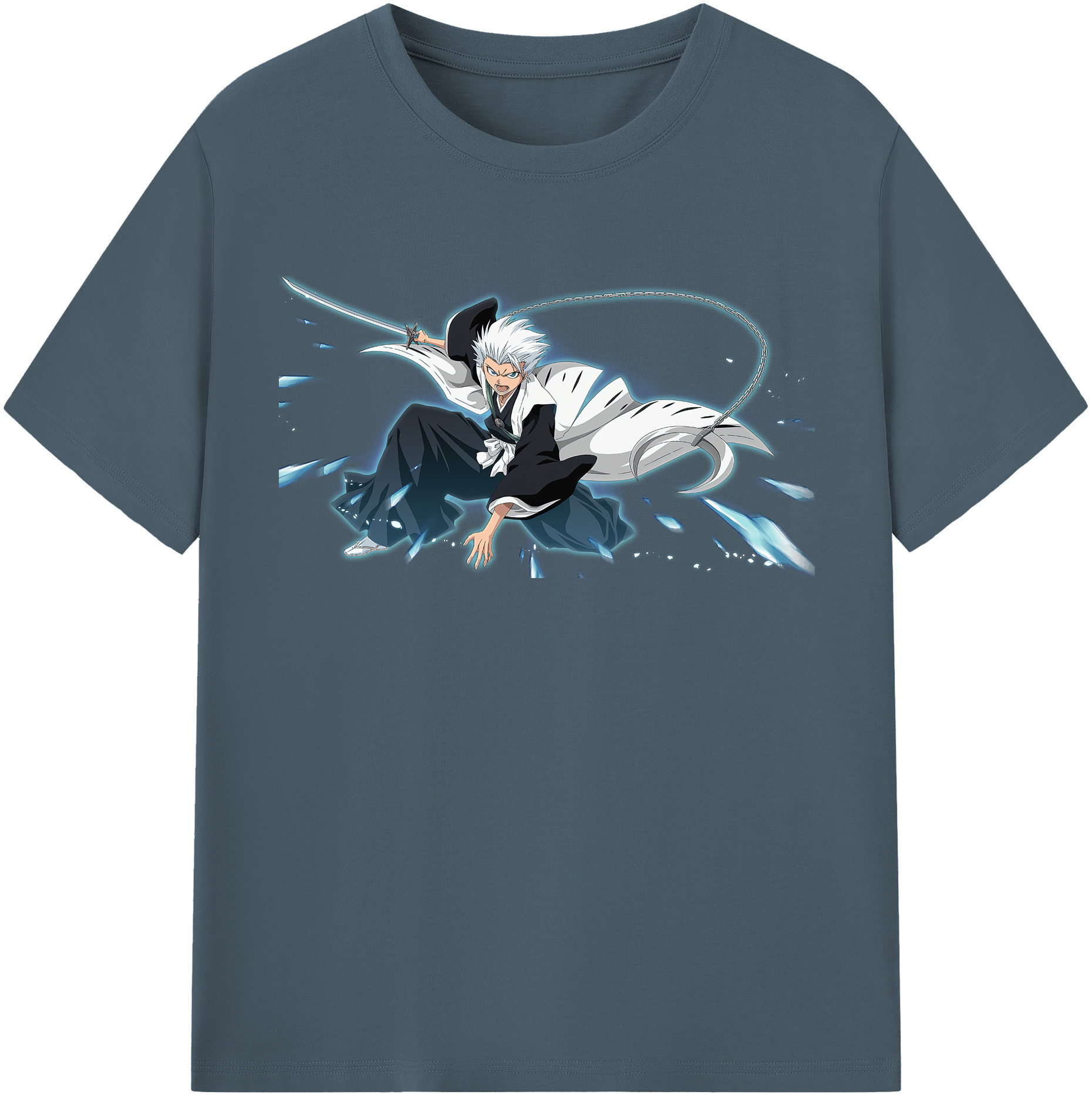 （画像用） ブリーチ 日番谷冬獅郎（ひつがや とうしろう） BLEACH Hitsugaya Toushirou 綿100％半袖Tシャツ（フロントプリント）